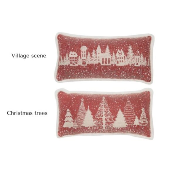 Snow Scene Christmas Pillows - Picture 1 of 8